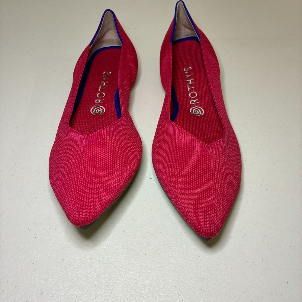 Rothy's The Point Flats Women's Size 11.5 Pink Slip On Pointed Toe Party Office - Picture 7 of 8